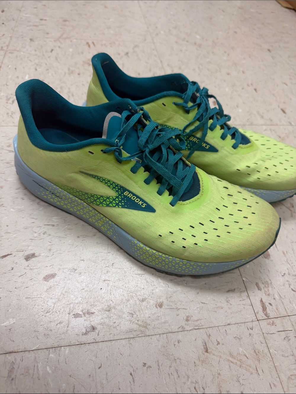 Brooks Men's Athletic Running Shoes in Neon Yellow and Teal
